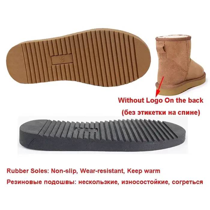 Bottes de neige en cuir véritable pour femmes, haute qualité, chaude et confortable, parfaites pour les occasions hivernales et les sorties en plein air