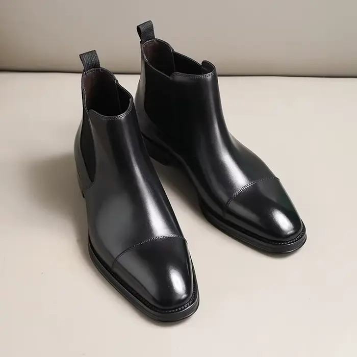 Bottes Chelsea rétro britanniques, bottes pour hommes à trois articulations, bottes courtes en peau 