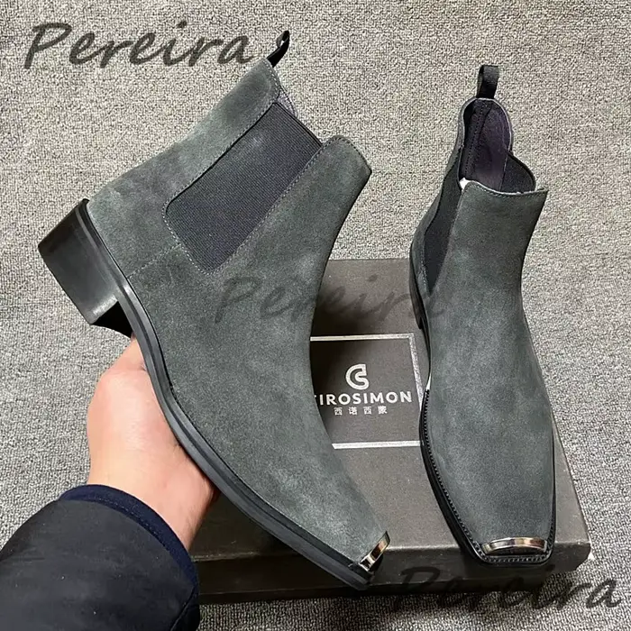 Bottines Chelsea en daim et cuir pour hommes