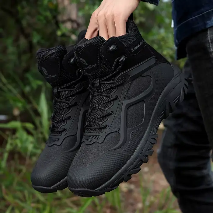 Bottes montantes en cuir pour hommes, bottes de Combat respirantes dans le désert, bottes de randonn