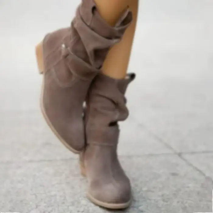 Bottes en daim à plateforme souple pour femmes