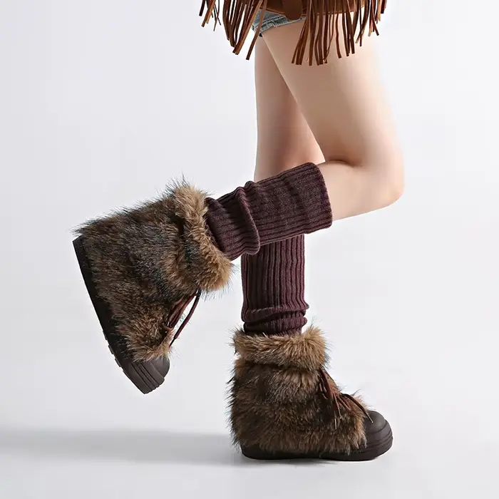 Bottes à plateforme rose à pois pour femmes, chaussures de fête Cosplay plissées mi-mollet, bottes à