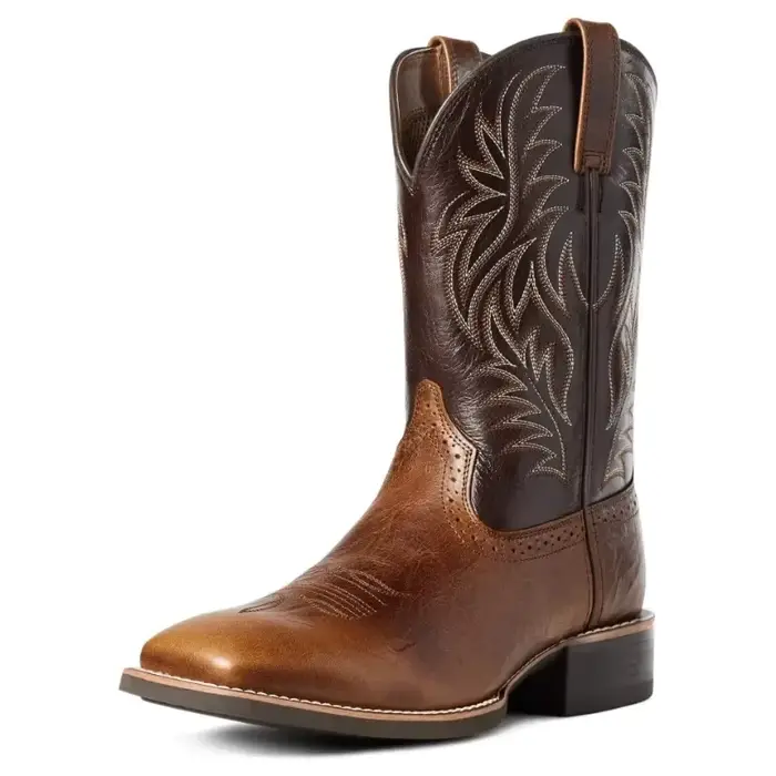 Bottes hautes pour hommes, brodées, rétro, faites à la main, bottes de cowboy western, bottes à bout