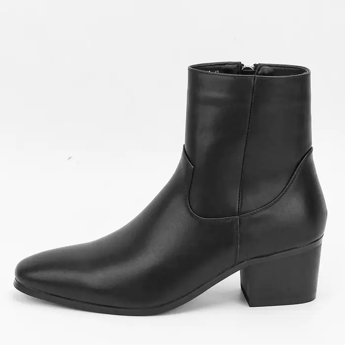 Haute qualité hommes bottes en cuir plate-forme bottes chaussure de créateur hommes mode talons haut