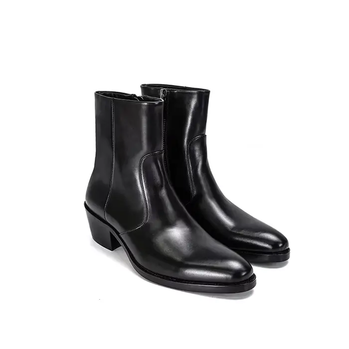 Nouveau Chelsea bottes hommes couche supérieure peau de vache Western premium ambiance bottes courte