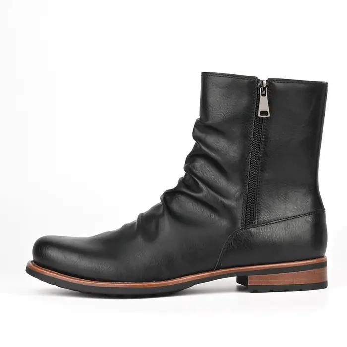Bottes rétro à talons bas de style britannique pour hommes, pour un usage quotidien décontracté