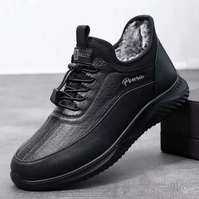 Bottes pour hommes pour l'extérieur 2025 mode hiver chaussures en cuir antidérapantes en coton