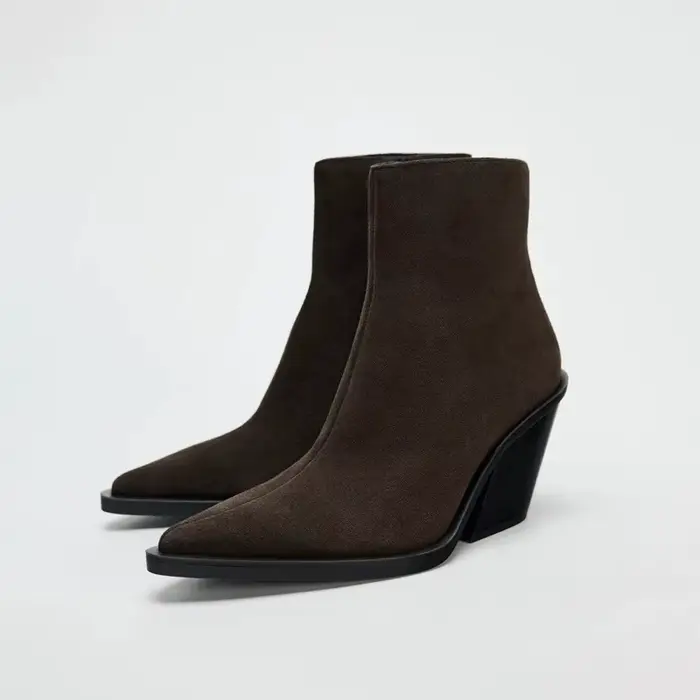 Bottines en daim marron pour femmes