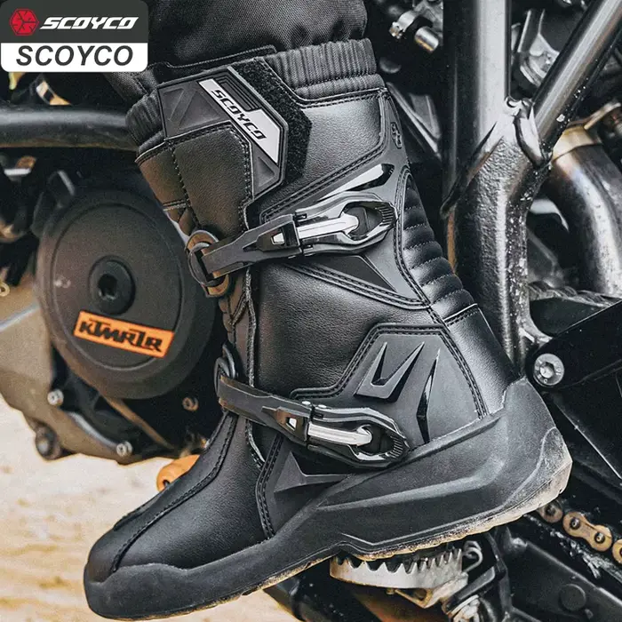 Bottes de Protection de Moto en Cuir TPU pour Homme