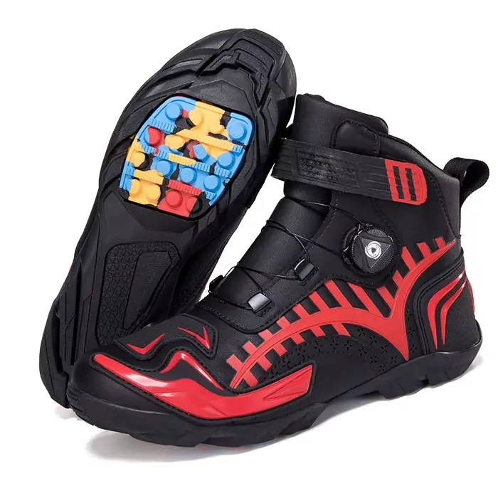 Bottes de moto en cuir respirantes et antidérapantes pour hommes occasions spéciales et courses de moto