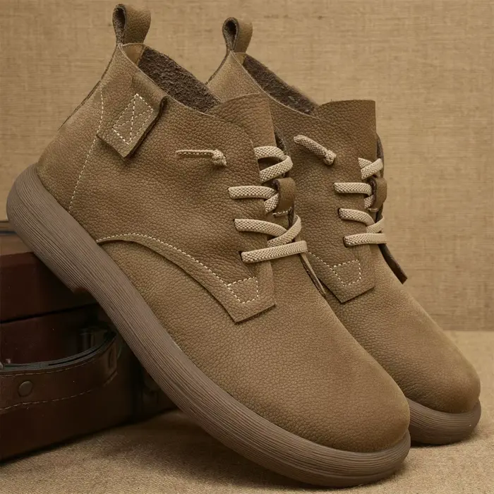 Bottines courtes en cuir de vache pour homme style britannique confortables bottes chelsea pour printemps automne occassions spéciales