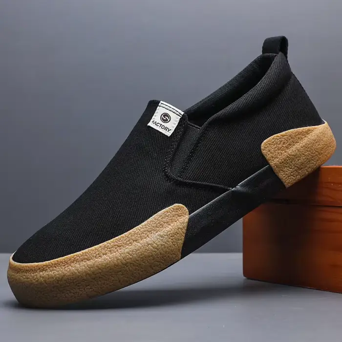 Chaussures en toile pour hommes décontractées style coréen color block respirantes et confortables pour hommes occassions printanières et automnales