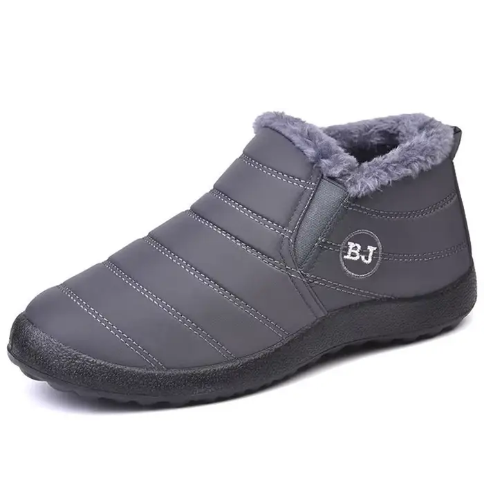 Bottes d'hiver imperméables pour femmes, bottines de neige en peluche, chaudes, noires, chaussures à