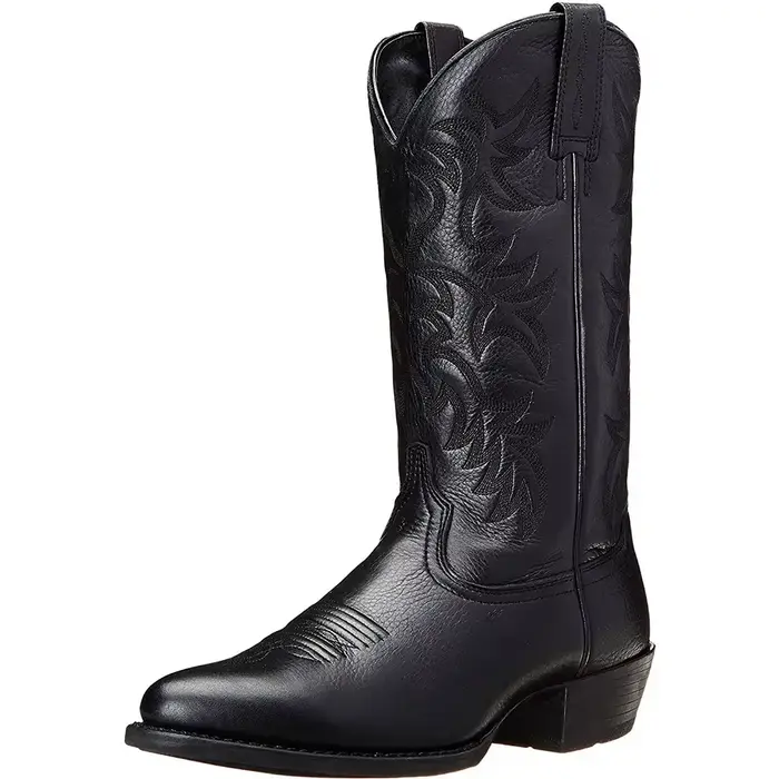 Bottes de Cowboy faites à la main pour hommes, bottes occidentales brodées à bout pointu, mi-mollet,