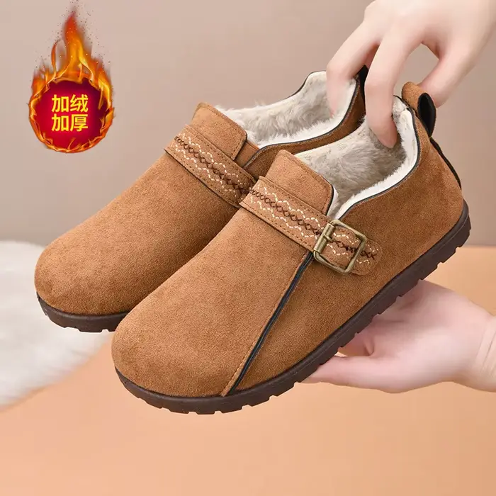 Bottes de neige pour femmes 2026 – Nouvelles chaussures d'hiver confortables et chaudes en coton avec fourrure