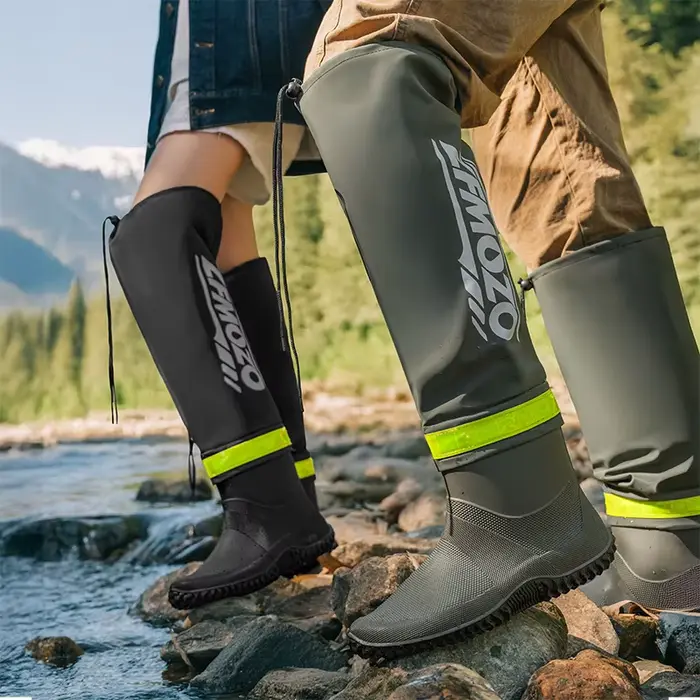 Bottes de pluie montantes pliables pour hommes imperméables et antidérapantes pour la pêche en eau vive transplantation de riz randonnée en ruisseau occasions spéciales