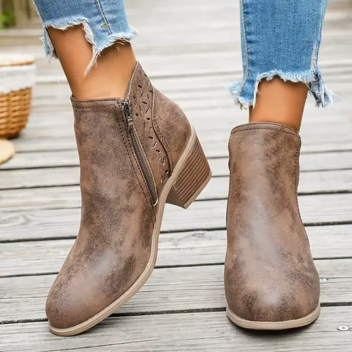 Bottines à talons épais pour femmes