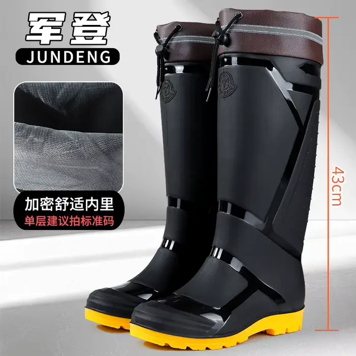 Bottes de pluie hautes pour hommes, imperméables, antidérapantes, en plastique, grandes tailles, cha
