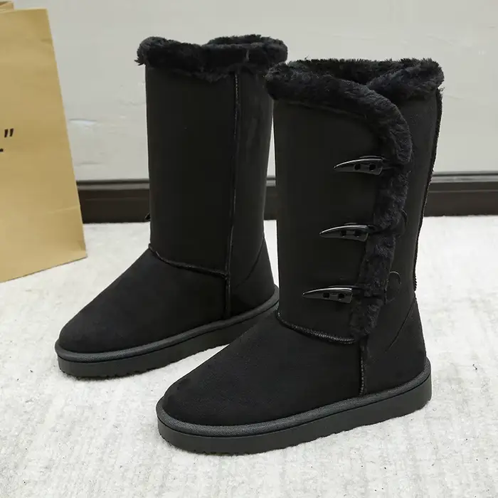 Bottes de neige en velours pour femmes, nouvelle marque de luxe, avec chaussures chaudes et antidéra