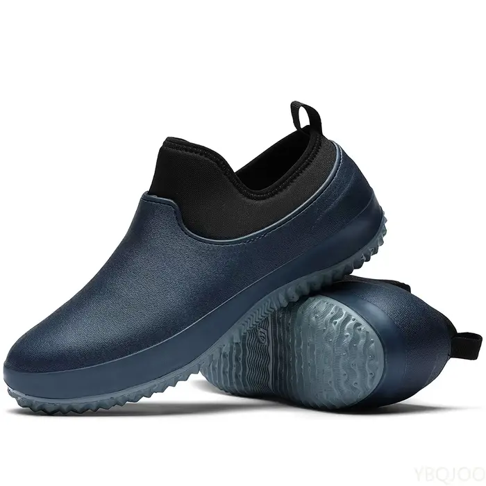 Bottes de pluie courtes imperméables en caoutchouc pour hommes, confortables et antidérapantes, chaussures de chef de travail et bottes de pêche pour temps pluvieux