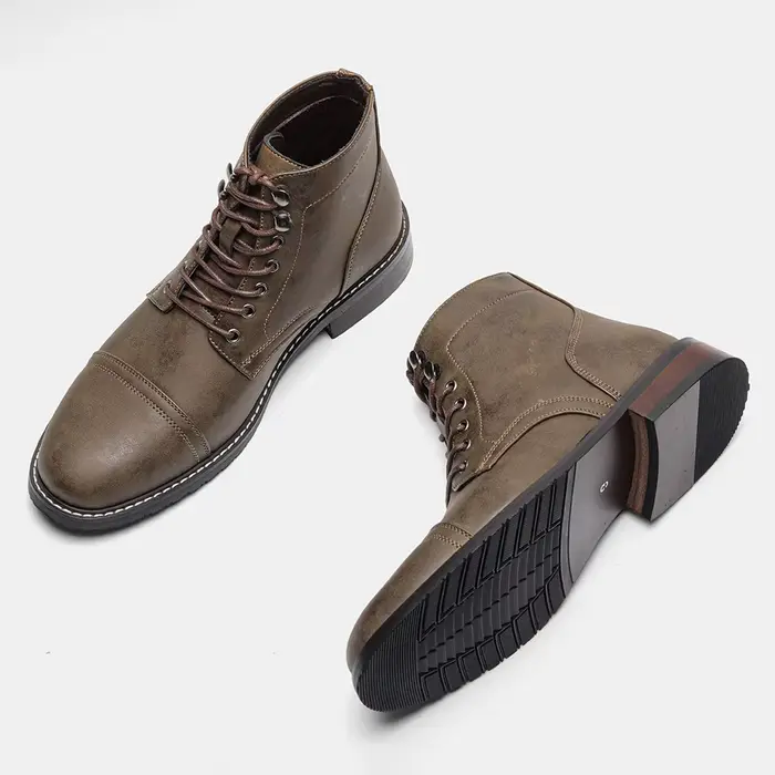 Bottes en cuir décontractées de marque rétro 2026