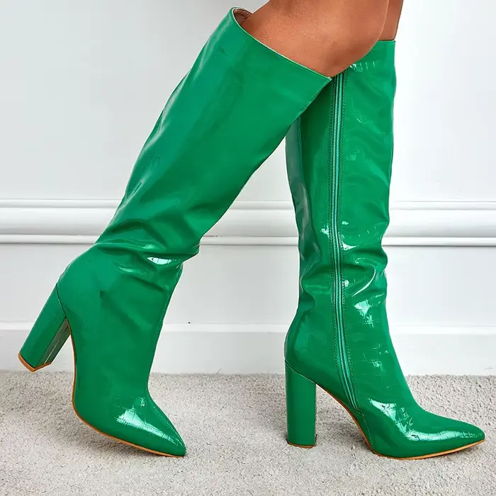 Bottes hautes pour femme 2026 à motif crocodile