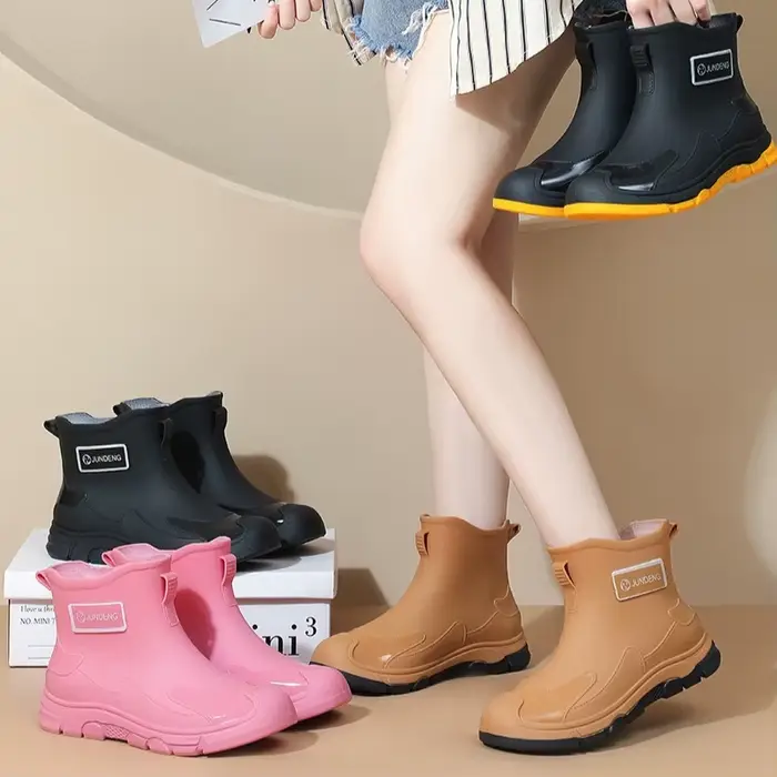 Chaussures de pluie à tube court pour femmes et hommes