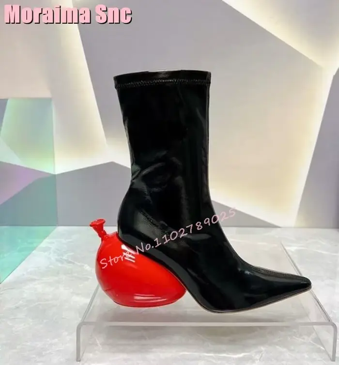 Bottes de rinçage à talons étranges pour femmes, chaussures monochromes Parker pointues, bottes cour