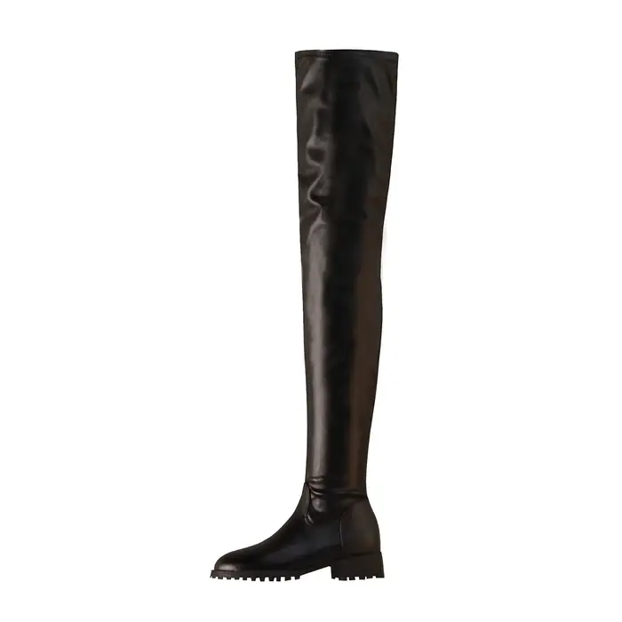 Grande taille 34-46 talons bas bottes longues femmes Stretch cuissardes chaussures