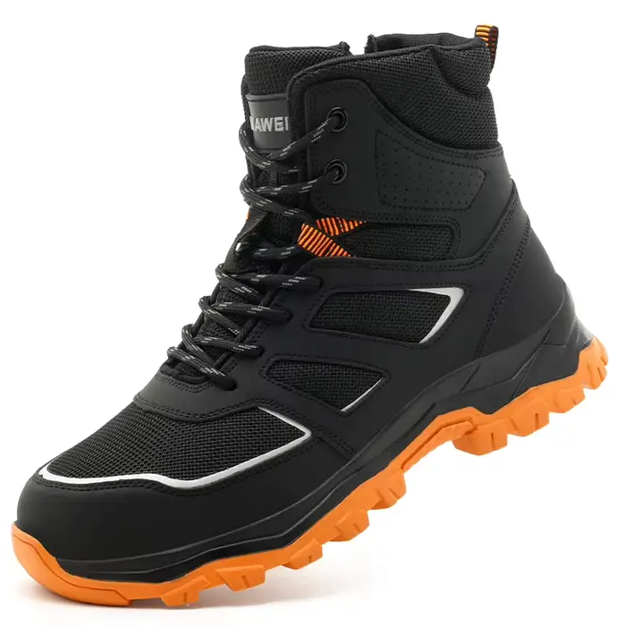 Bottes de sécurité imperméables pour hommes, bottes de travail à embout en acier incassable, anti-éc