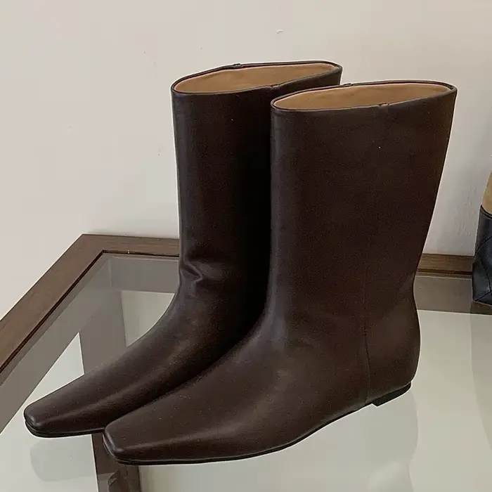 Eilyken – bottines confortables en cuir PU souple à bout pointu pour femme