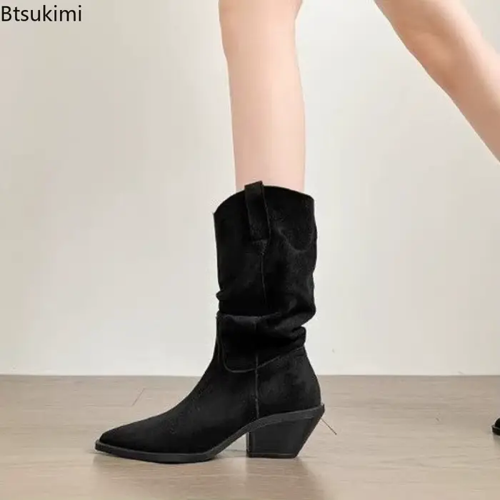 Nouvelles Bottines Femme Automne Hiver 2026 en Cuir Suédé de Vache
