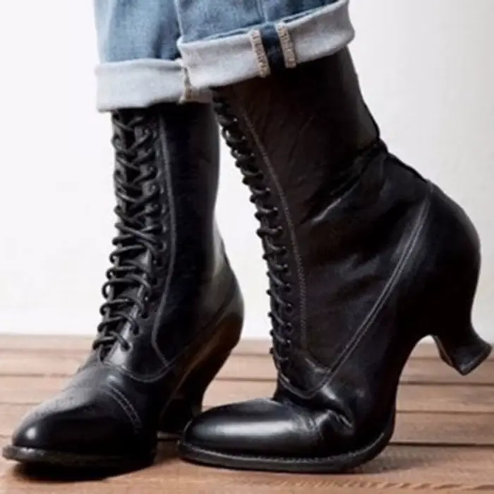 Bottes décontractées mi-mollet pour femmes, talon en forme de cône, Parker pointu, élégant, concis, 