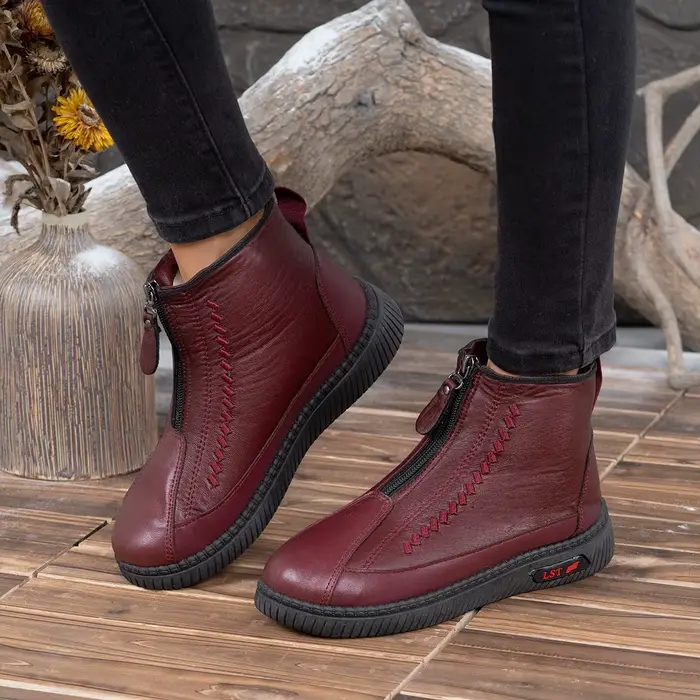 Bottines d'hiver pour femmes doublées de polaire