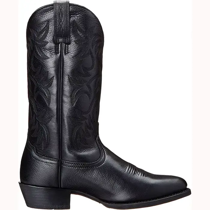 Bottes pour hommes 2026 mi-mollet style western cowboy et moto, en cuir PU, motif totem, à talon moy