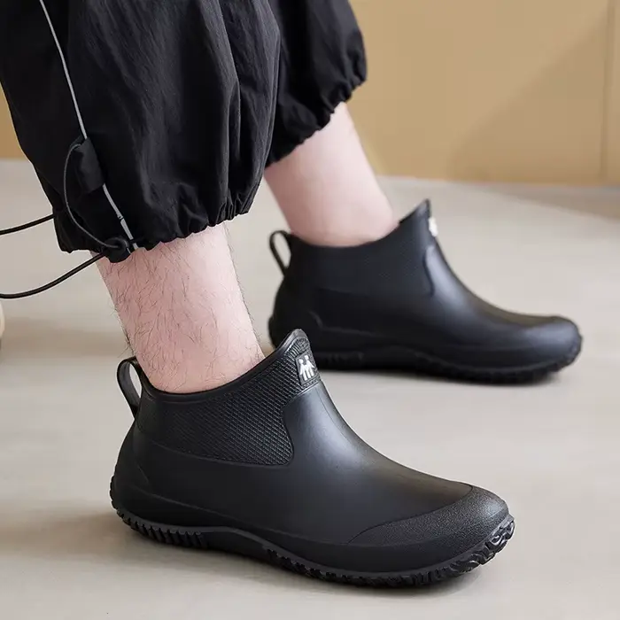 Bottes de pluie courtes en caoutchouc résistantes à l'eau pour femmes et hommes, pour randonnées, camping et promenades sous la pluie
