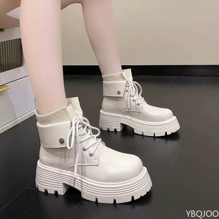 Bottes rétro polyvalentes à la mode pour femmes, bottes courtes décontractées, confortables, à semel