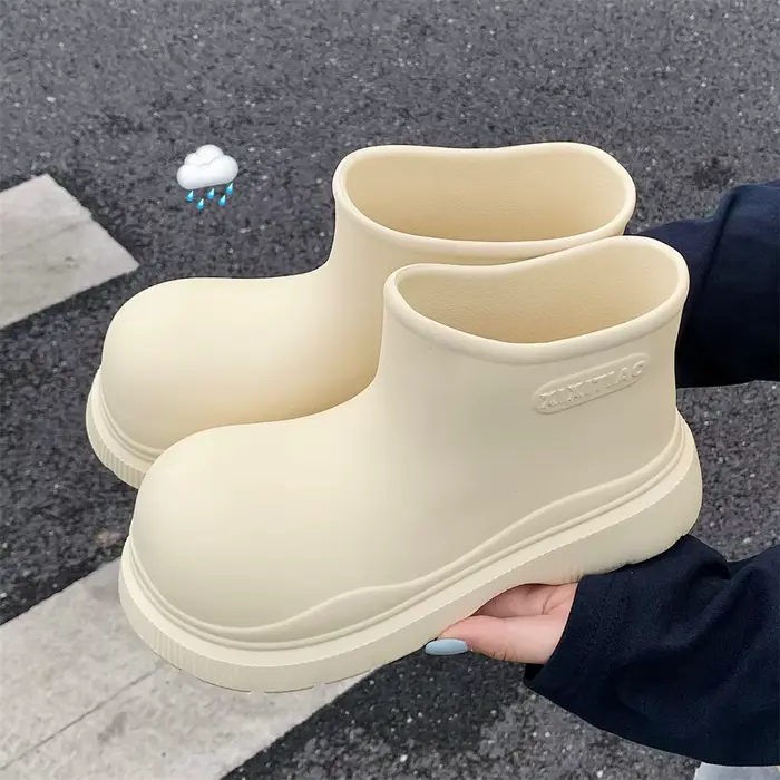 Nouvelles bottes de pluie à bout large pour femmes