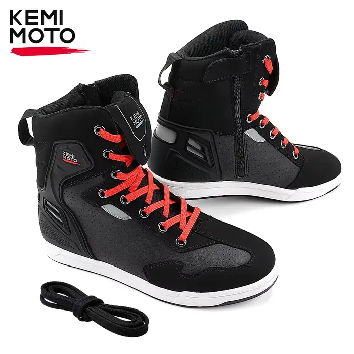 Bottes de moto hautes performances pour hommes, bottes de protection anti-collision, antidérapantes pour cyclisme, bottes montantes décontractées et durables pour randonnées et trajets quotidiens