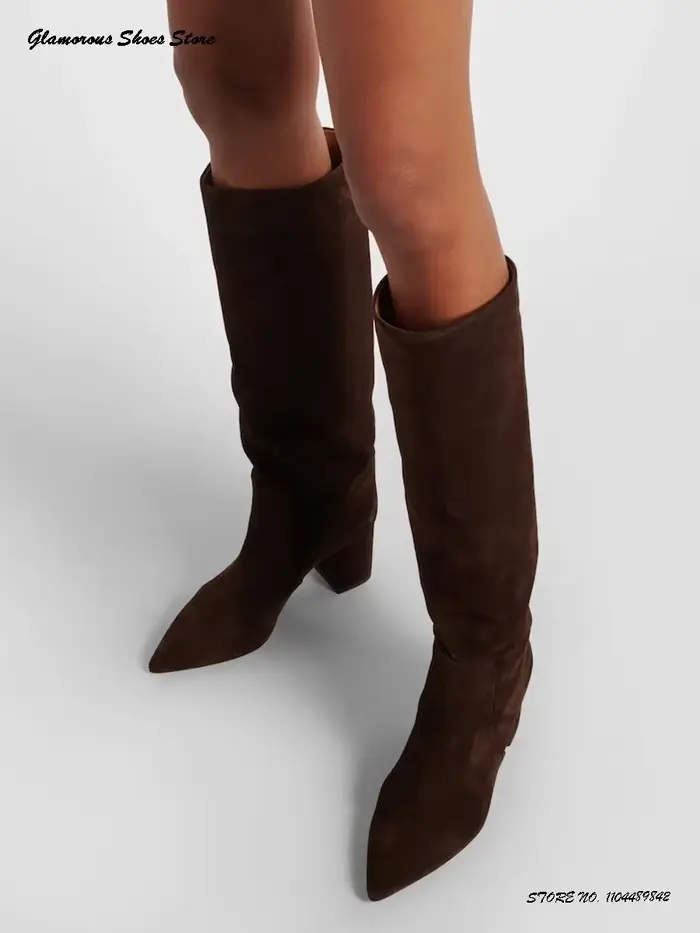 Bottes en faux daim pour femmes élégantes et confortables pour toutes les saisons printemps automne ```