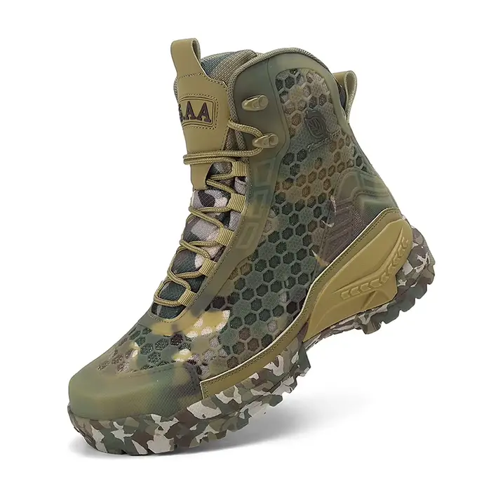 Bottes hautes en cuir pour hommes, bottes de combat respirantes pour le désert, bottes de randonnée 