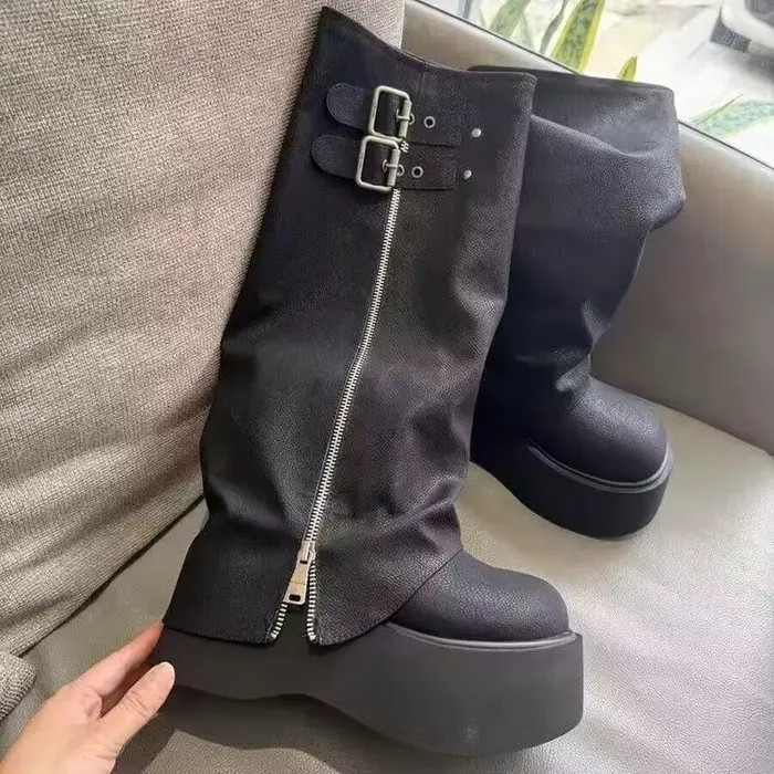 Western Knight Boots 2025 nouvelles bottes longues pour femmes en automne et en hiver