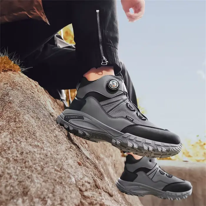 Bottines en cuir pour motards homme coupe-vent hauteur cheville caoutchouc semelle élégantes pour travail et loisirs