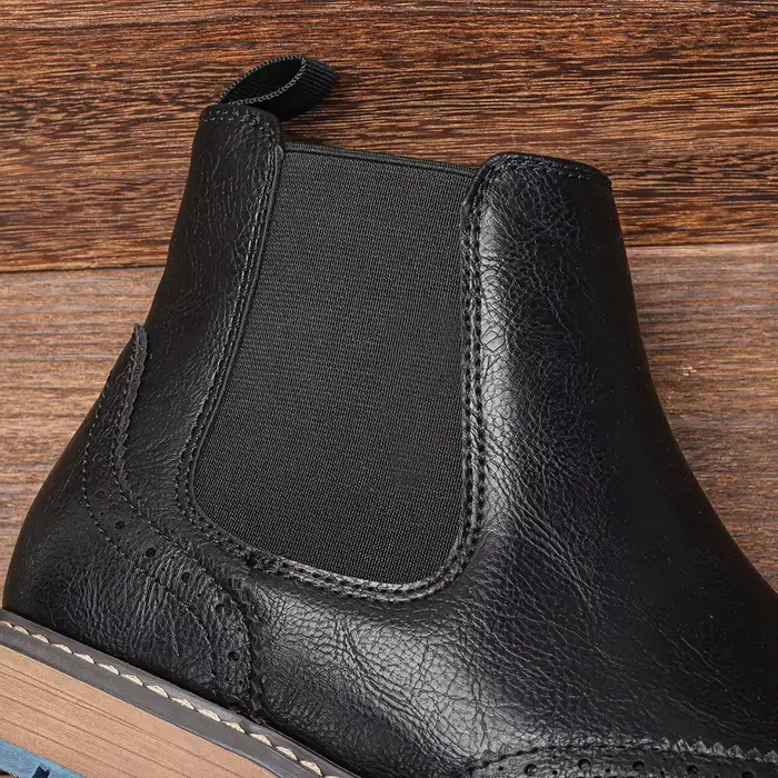 Taille 7-13 Brogue Chelsea hommes bottes bottes en cuir de Style américain classique