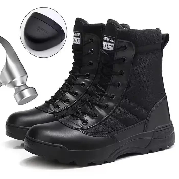 Bottes TOMITANY en synthétique avec bout en acier pour homme, résistantes aux coups de couteau, pour sécurité et protection en randonnée