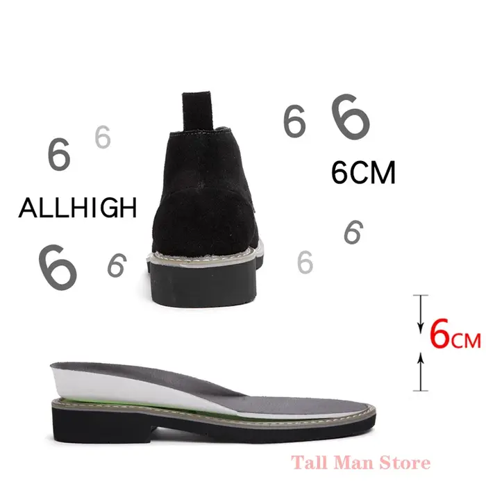 Bottes rehaussantes en cuir noir pour hommes
