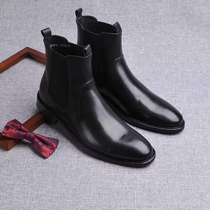 Bottes Chelsea pour hommes, bottes mi-mollet de style britannique, bottes courtes, bottes de travail