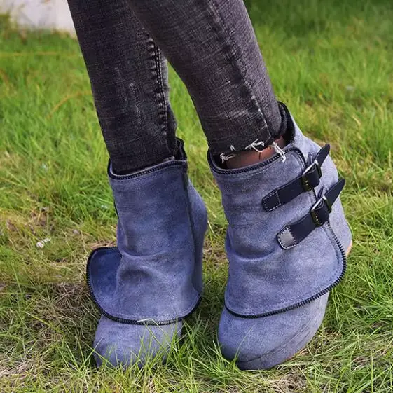 Grosses bottes à la cheville pour femme