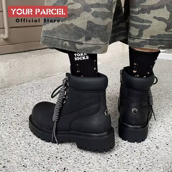 Bottes en cuir de style britannique pour hommes