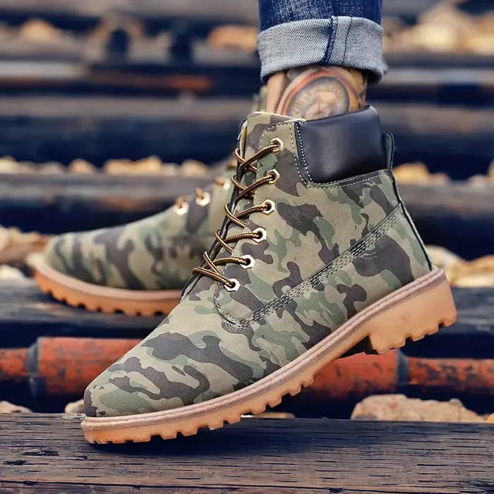 Camouflage hommes bottines bottes à la mode